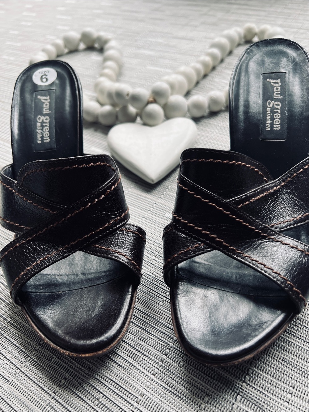 Paul Green Munchen | Dark Brown Wooden Sandal Mule
